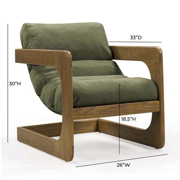 TOV Furniture Palma Upcycled Fabric Accent Chair - Stylish Retro Comfort with Durable, Eco-Friendly Design Green TOV-S54585