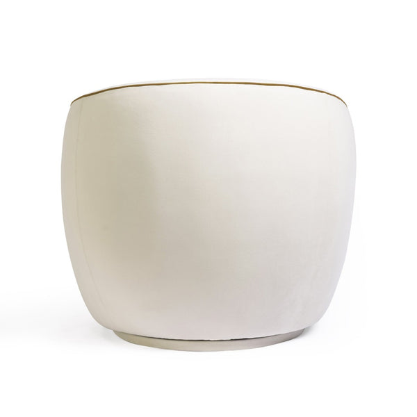 TOV Furniture Jordan Elegant Velvet Swivel Chair with Contrast Piping – Modern Comfort for Any Living Space Chocolate Brown/Cream TOV-S54586