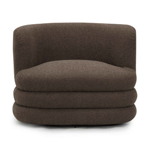 TOV Furniture Astor Swivel Lounge Chair - Durable Boucle Upholstery, 360-Degree Functionality & Lasting Comfort Brown TOV-S54588
