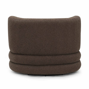 TOV Furniture Astor Swivel Lounge Chair - Durable Boucle Upholstery, 360-Degree Functionality & Lasting Comfort Brown TOV-S54588