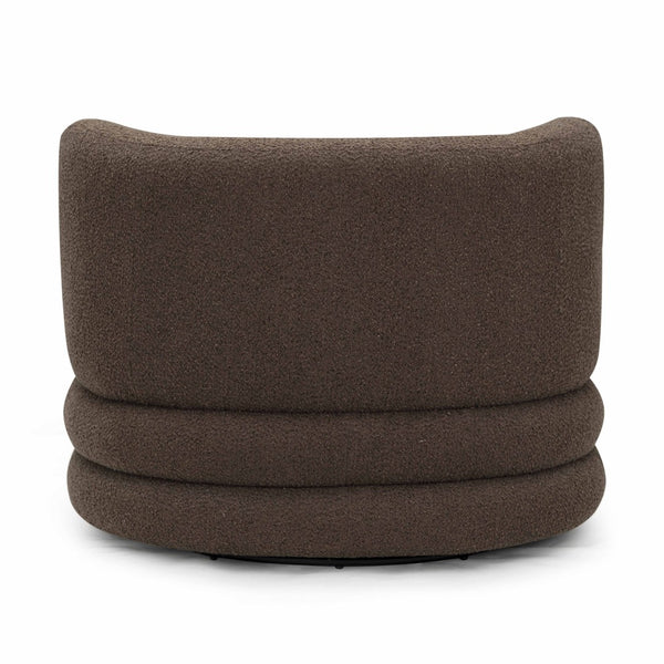 TOV Furniture Astor Swivel Lounge Chair - Durable Boucle Upholstery, 360-Degree Functionality & Lasting Comfort Brown TOV-S54588