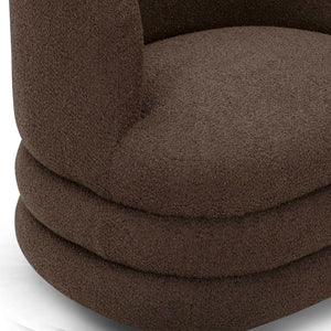 TOV Furniture Astor Swivel Lounge Chair - Durable Boucle Upholstery, 360-Degree Functionality & Lasting Comfort Brown TOV-S54588