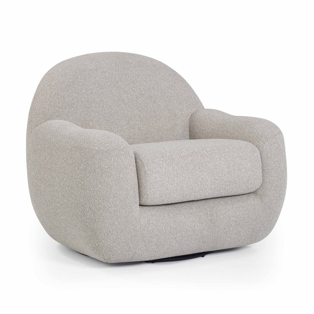 TOV Furniture Tiago Warm Grey Boucle Swivel Chair - Modern Comfort, 360-Degree Movement, Stylish Accent for Any Room TOV-S54589