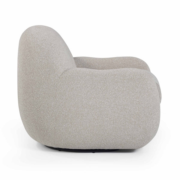 TOV Furniture Tiago Warm Grey Boucle Swivel Chair - Modern Comfort, 360-Degree Movement, Stylish Accent for Any Room TOV-S54589