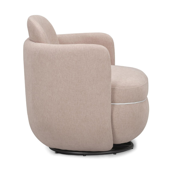 TOV Furniture Wolfie Chenille Swivel Chair - Modern Accent Seating with 360° Base for Cozy Comfort and Style Pink TOV-S54590