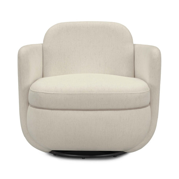 TOV Furniture Wolfie Chenille Swivel Chair - Modern Accent Seating with 360° Base for Cozy Comfort and Style Cream TOV-S54591