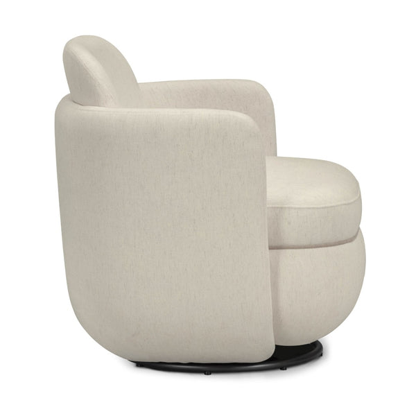 TOV Furniture Wolfie Chenille Swivel Chair - Modern Accent Seating with 360° Base for Cozy Comfort and Style Cream TOV-S54591