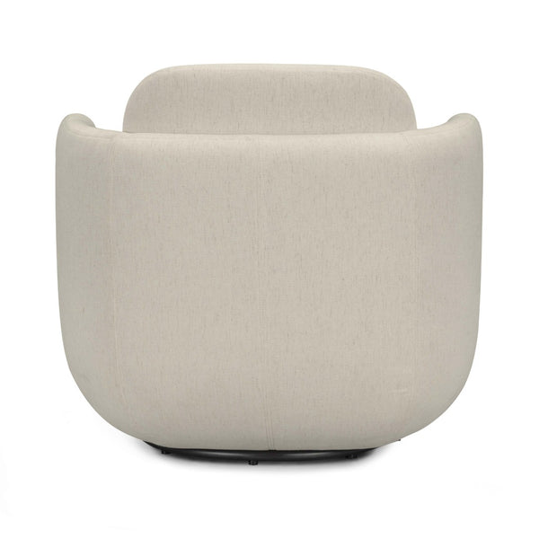 TOV Furniture Wolfie Chenille Swivel Chair - Modern Accent Seating with 360° Base for Cozy Comfort and Style Cream TOV-S54591