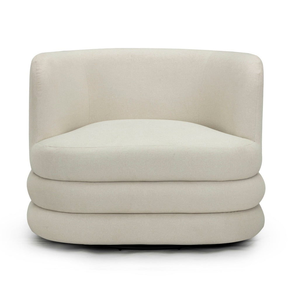 TOV Furniture Astor Faux Mohair Swivel Lounge Chair - Timeless Comfort for Hotels, Lobbies, and Upscale Homes Cream TOV-S54596