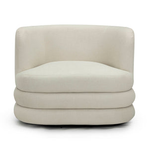 TOV Furniture Astor Faux Mohair Swivel Lounge Chair - Timeless Comfort for Hotels, Lobbies, and Upscale Homes Cream TOV-S54596