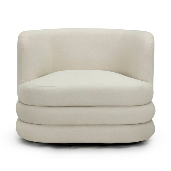 TOV Furniture Astor Faux Mohair Swivel Lounge Chair - Timeless Comfort for Hotels, Lobbies, and Upscale Homes Cream TOV-S54596