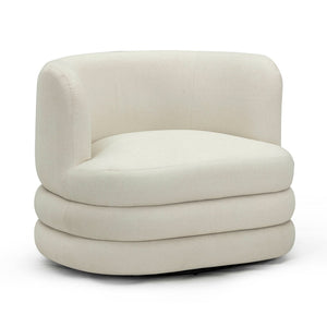 TOV Furniture Astor Faux Mohair Swivel Lounge Chair - Timeless Comfort for Hotels, Lobbies, and Upscale Homes Cream TOV-S54596