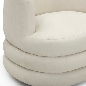 TOV Furniture Astor Faux Mohair Swivel Lounge Chair - Timeless Comfort for Hotels, Lobbies, and Upscale Homes Cream TOV-S54596