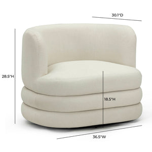 TOV Furniture Astor Faux Mohair Swivel Lounge Chair - Timeless Comfort for Hotels, Lobbies, and Upscale Homes Cream TOV-S54596
