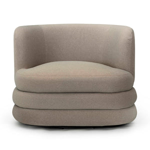 TOV Furniture Astor Faux Mohair Swivel Lounge Chair - Timeless Comfort for Hotels, Lobbies, and Upscale Homes Taupe TOV-S54597