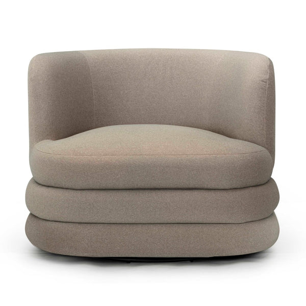 TOV Furniture Astor Faux Mohair Swivel Lounge Chair - Timeless Comfort for Hotels, Lobbies, and Upscale Homes Taupe TOV-S54597