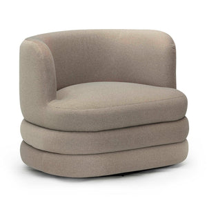 TOV Furniture Astor Faux Mohair Swivel Lounge Chair - Timeless Comfort for Hotels, Lobbies, and Upscale Homes Taupe TOV-S54597