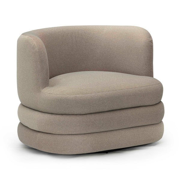 TOV Furniture Astor Faux Mohair Swivel Lounge Chair - Timeless Comfort for Hotels, Lobbies, and Upscale Homes Taupe TOV-S54597
