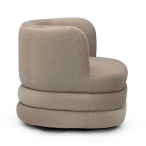 TOV Furniture Astor Faux Mohair Swivel Lounge Chair - Timeless Comfort for Hotels, Lobbies, and Upscale Homes Taupe TOV-S54597