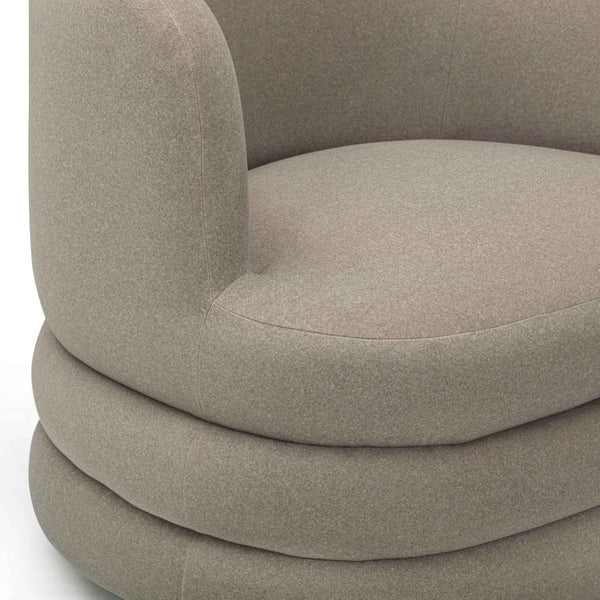 TOV Furniture Astor Faux Mohair Swivel Lounge Chair - Timeless Comfort for Hotels, Lobbies, and Upscale Homes Taupe TOV-S54597