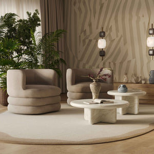 TOV Furniture Astor Faux Mohair Swivel Lounge Chair - Timeless Comfort for Hotels, Lobbies, and Upscale Homes Taupe TOV-S54597