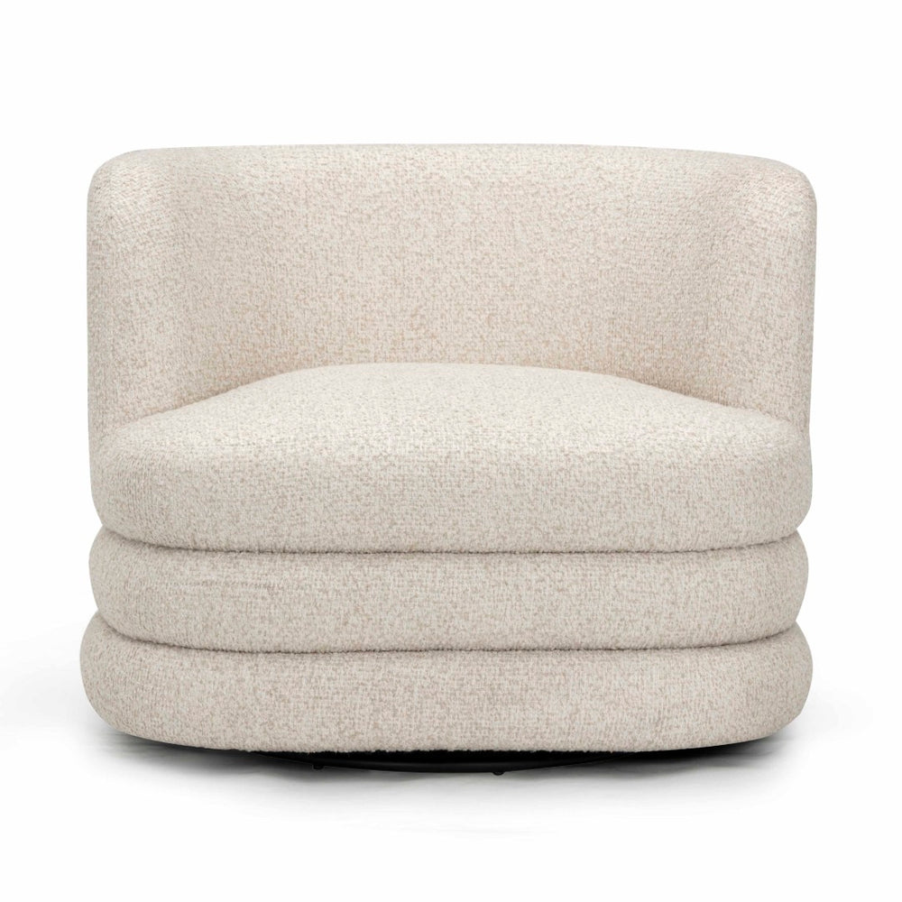 TOV Furniture Astor Swivel Lounge Chair - Durable Boucle Upholstery, 360-Degree Functionality & Lasting Comfort Cream TOV-S54598