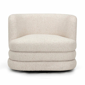 TOV Furniture Astor Swivel Lounge Chair - Durable Boucle Upholstery, 360-Degree Functionality & Lasting Comfort Cream TOV-S54598
