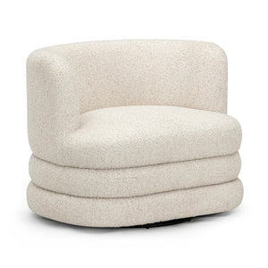 TOV Furniture Astor Swivel Lounge Chair - Durable Boucle Upholstery, 360-Degree Functionality & Lasting Comfort Cream TOV-S54598