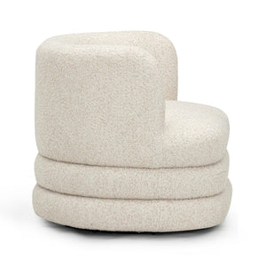 TOV Furniture Astor Swivel Lounge Chair - Durable Boucle Upholstery, 360-Degree Functionality & Lasting Comfort Cream TOV-S54598