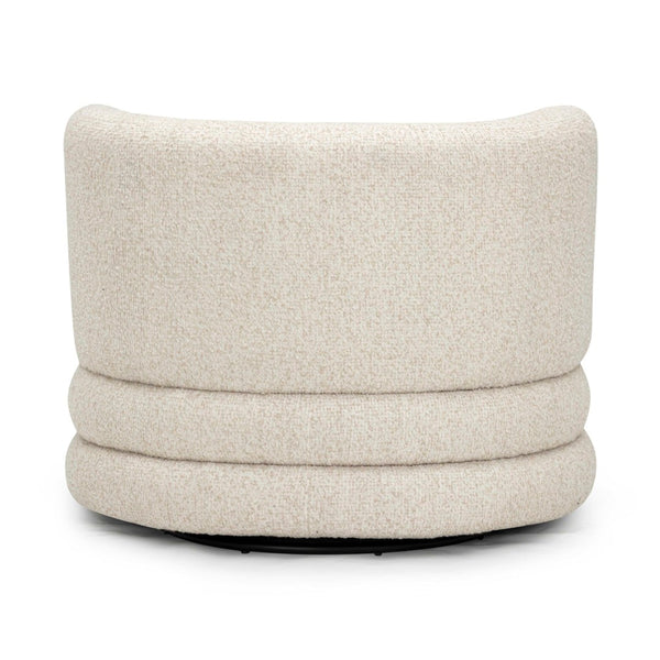 TOV Furniture Astor Swivel Lounge Chair - Durable Boucle Upholstery, 360-Degree Functionality & Lasting Comfort Cream TOV-S54598