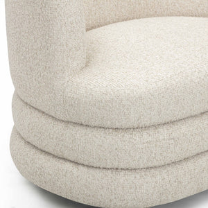 TOV Furniture Astor Swivel Lounge Chair - Durable Boucle Upholstery, 360-Degree Functionality & Lasting Comfort Cream TOV-S54598