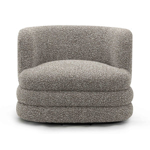 TOV Furniture Astor Swivel Lounge Chair - Durable Boucle Upholstery, 360-Degree Functionality & Lasting Comfort Heathered Grey TOV-S54599