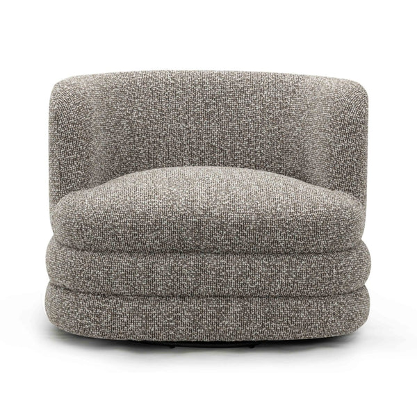 TOV Furniture Astor Swivel Lounge Chair - Durable Boucle Upholstery, 360-Degree Functionality & Lasting Comfort Heathered Grey TOV-S54599