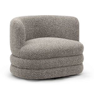 TOV Furniture Astor Swivel Lounge Chair - Durable Boucle Upholstery, 360-Degree Functionality & Lasting Comfort Heathered Grey TOV-S54599