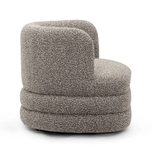 TOV Furniture Astor Swivel Lounge Chair - Durable Boucle Upholstery, 360-Degree Functionality & Lasting Comfort Heathered Grey TOV-S54599