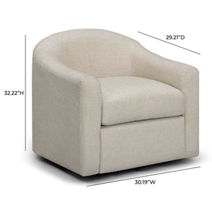 TOV Furniture Thao Basketweave Swivel Chair – Elegant Comfort with 360-Degree Movement for Stylish Living Spaces Cream TOV-S54603