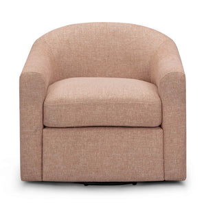 TOV Furniture Thao Basketweave Swivel Chair – Elegant Comfort with 360-Degree Movement for Stylish Living Spaces Blush TOV-S54604