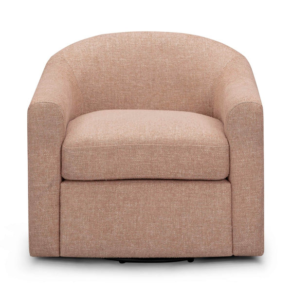 TOV Furniture Thao Basketweave Swivel Chair – Elegant Comfort with 360-Degree Movement for Stylish Living Spaces Blush TOV-S54604