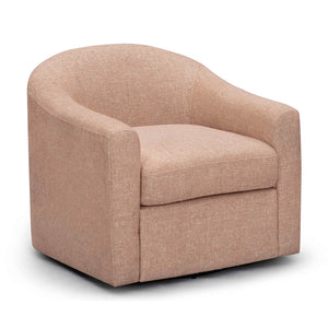 TOV Furniture Thao Basketweave Swivel Chair – Elegant Comfort with 360-Degree Movement for Stylish Living Spaces Blush TOV-S54604