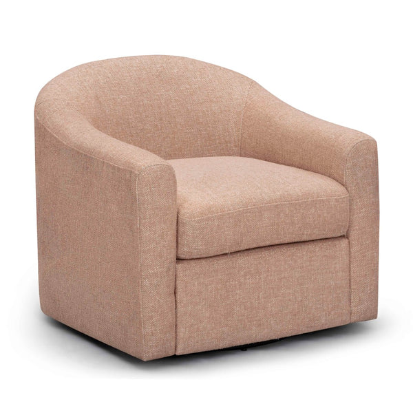 TOV Furniture Thao Basketweave Swivel Chair – Elegant Comfort with 360-Degree Movement for Stylish Living Spaces Blush TOV-S54604