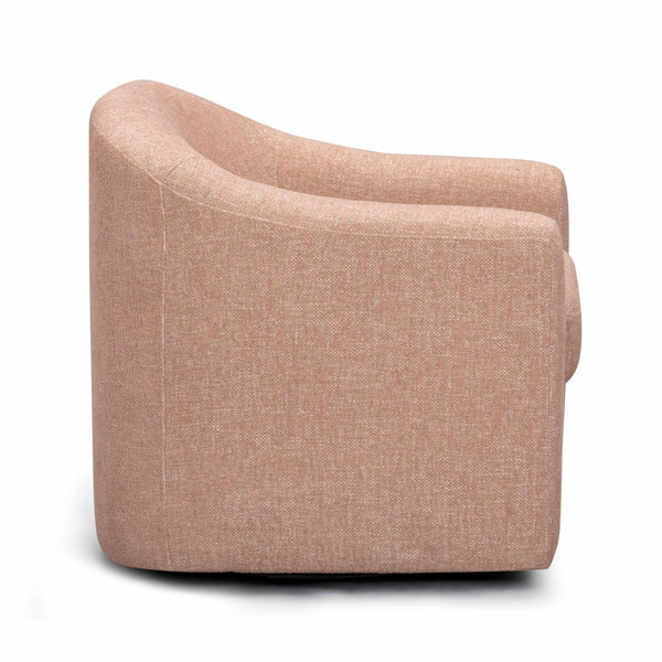 TOV Furniture Thao Basketweave Swivel Chair – Elegant Comfort with 360-Degree Movement for Stylish Living Spaces Blush TOV-S54604