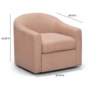 TOV Furniture Thao Basketweave Swivel Chair – Elegant Comfort with 360-Degree Movement for Stylish Living Spaces Blush TOV-S54604