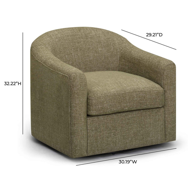 TOV Furniture Thao Basketweave Swivel Chair – Elegant Comfort with 360-Degree Movement for Stylish Living Spaces Green TOV-S54605