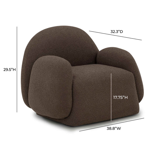 TOV Furniture Marius Boucle Accent Chair - Cozy Comfort Meets Contemporary Design for Stylish Living Spaces Brown TOV-S54619