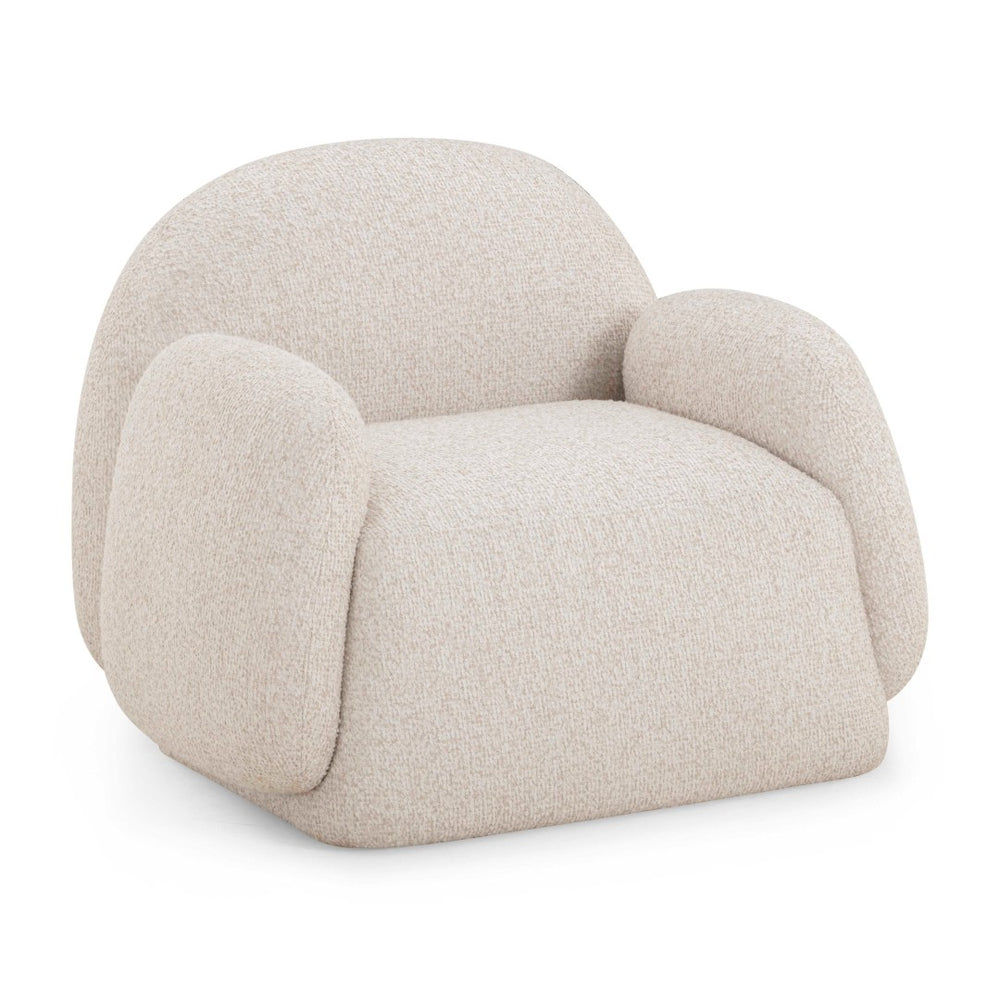 TOV Furniture Marius Boucle Accent Chair - Cozy Comfort Meets Contemporary Design for Stylish Living Spaces Cream TOV-S54620
