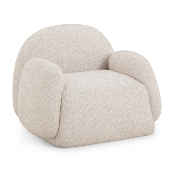 TOV Furniture Marius Boucle Accent Chair - Cozy Comfort Meets Contemporary Design for Stylish Living Spaces Cream TOV-S54620