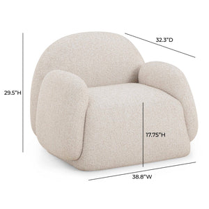 TOV Furniture Marius Boucle Accent Chair - Cozy Comfort Meets Contemporary Design for Stylish Living Spaces Cream TOV-S54620
