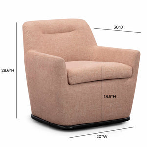 TOV Furniture Mado Peach Textured Fabric Swivel Accent Chair - Stylish Comfort for Living Rooms & Cozy Corners TOV-S54669