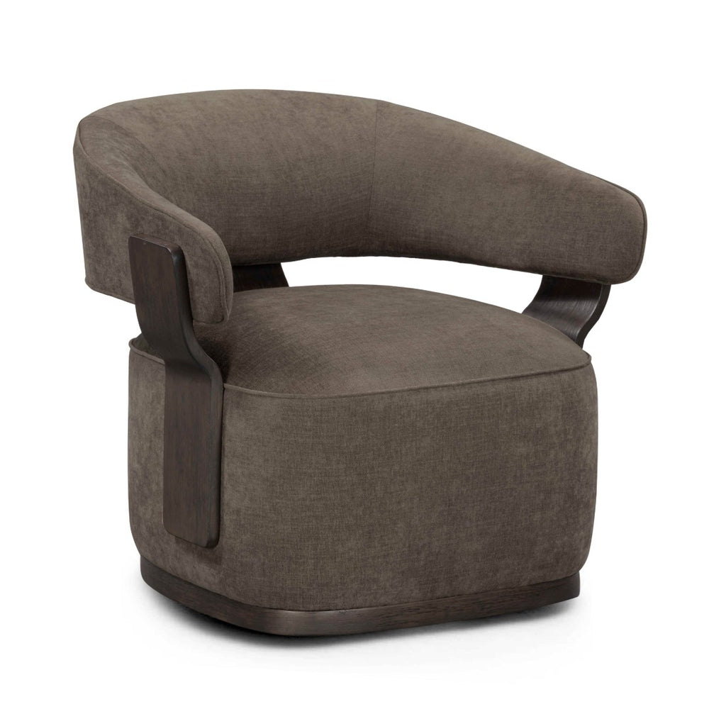 TOV Furniture Madison Linen Chenille Swivel Accent Chair - Stylish, Durable Comfort for Living Spaces and Offices Mink TOV-S54670