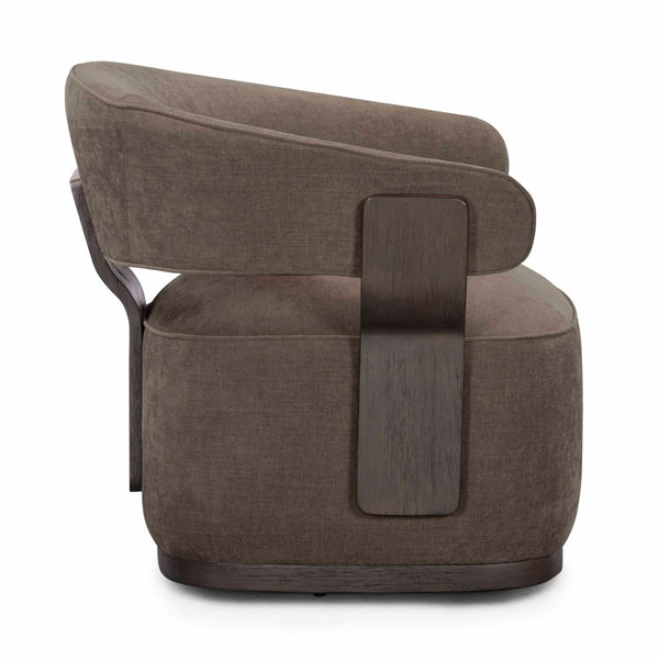 TOV Furniture Madison Linen Chenille Swivel Accent Chair - Stylish, Durable Comfort for Living Spaces and Offices Mink TOV-S54670